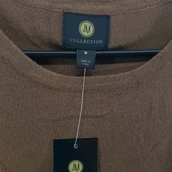 Jm Collection Button-Sleeve Sweater Brown Size Medium (AL) - Picture 2 of 7